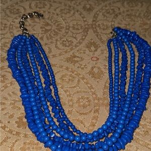 Sassy Jones Bold Blue Multi-Strand Beaded Necklace